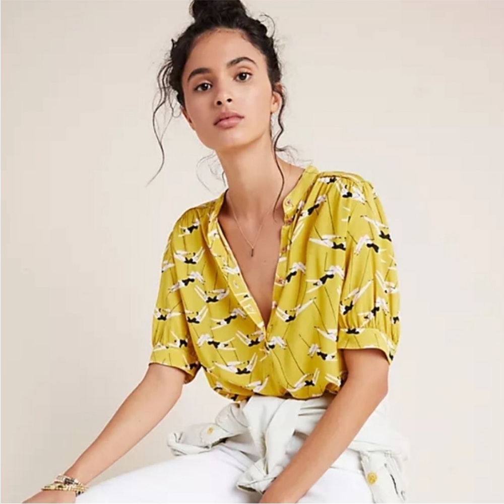 ANTHROPOLOGIE I Emily Isabella Robina Trapeze Artist Blouse - Picture 2 of 11